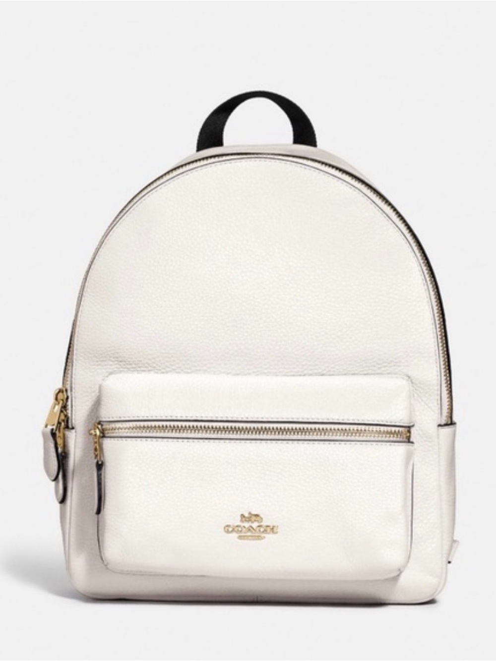 NWT COACH Pebbled Leather Cowhide White Ivory Cream Charlie - Picture 3 of 5